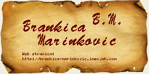 Brankica Marinković vizit kartica